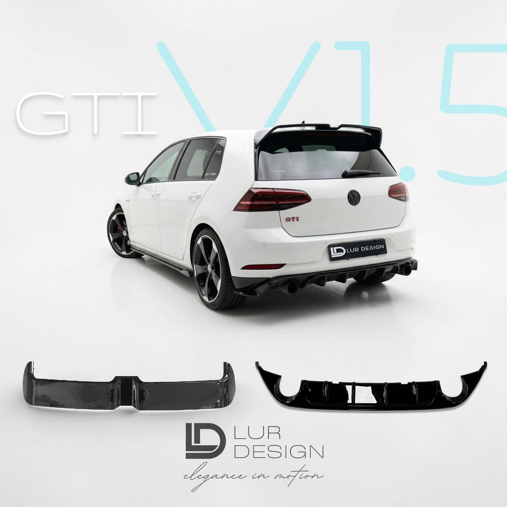 Heck-Bodykit V.1.5 für Volkswagen Golf GTI/GTE/GTD MK7.5, V1 Heckspoiler, Heckdiffusor | Lur Design
