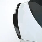 Rear Duckbill  Spoiler Cap lip Audi A3 8V Sedan 
White car with a black spoiler on a white background, featuring Lur Design logo.