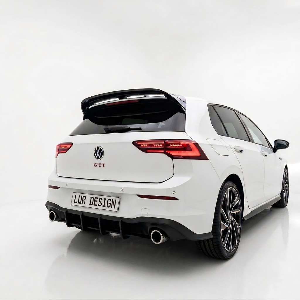 Body Kit V.1 für Volkswagen Golf GTI MK8, V1 Heckspoiler, Heckdiffusor, Heckscheibenspoiler, Seitenschweller und Canards | Lur Design