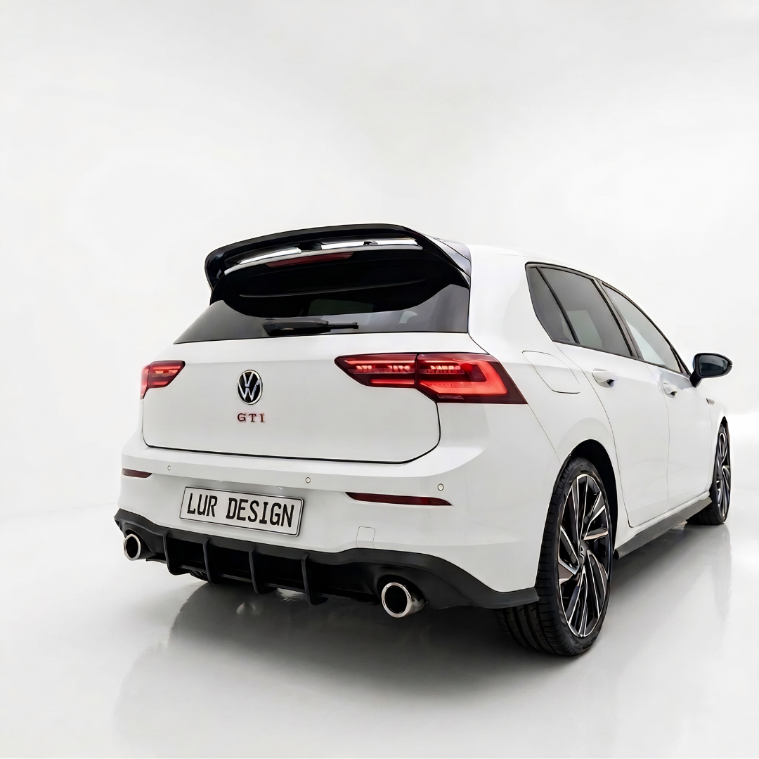 Body Kit V.1 für Volkswagen Golf GTI MK8, V1 Heckspoiler, Heckdiffusor, Heckscheibenspoiler, Seitenschweller und Canards | Lur Design